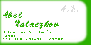 abel malaczkov business card